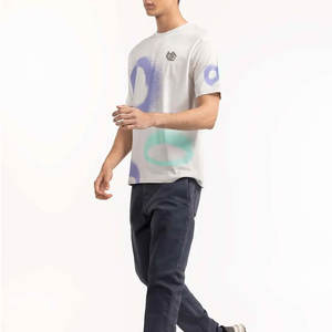 เสื้อยืดผู้ชายผ้าคอตตอนสีทึบระบายอากาศได้ดีโลโก้ออกแบบได้ตามต้องการ - Product Image 4