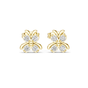 Boucles d'oreilles clous papillon en diamant de laboratoire 0,36 CT, clarté VVS-VS EF, or 18 carats, 14 carats, 10 carats et argent 925, or rose, or jaune, or blanc - Product Image 2