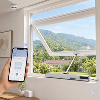 Actuador de Cadena para Ventanas con Control por Aplicación WIFI, Sensor de Lluvia de Aleación de Aluminio, Control Remoto, Abreventanas Eléctrico Inteligente para el Hogar