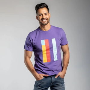 Camisetas de hombre con impresión de logotipo personalizado, 60 algodón 40 poliéster mezcla suave serigrafía personalizada camiseta - Product Image 6