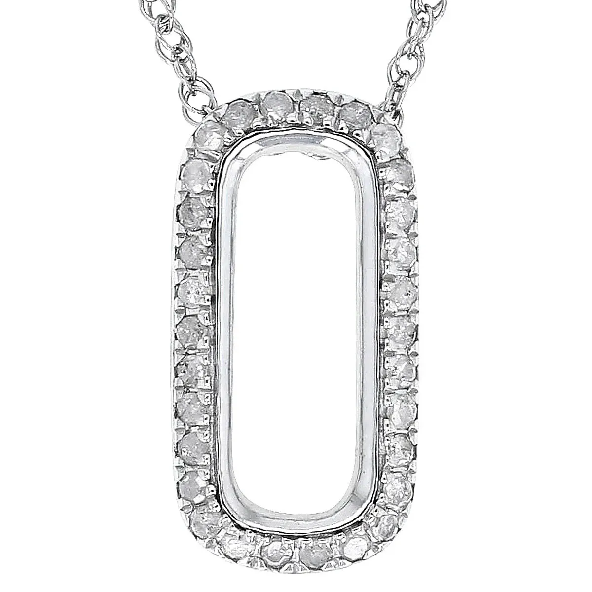 Glinsterende Witte Diamant Dia Hanger Rhodium Over 925 Sterling Zilver Met Touw Ketting, Een Stralende Uitdrukking Van Moderne Glamour