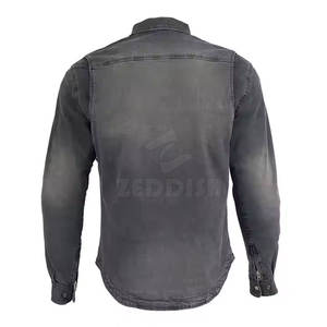 เสื้อเชิ้ตยีนส์ผู้ชายสไตล์ลำลอง ระบายอากาศได้ดี ผ้าฝ้าย 100% ทรงเข้ารูป คุณภาพสูง ดีไซน์ใหม่ สำหรับฤดูร้อน - Product Image 3