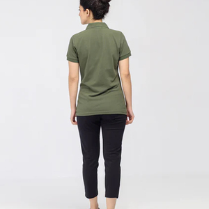 Polo à séchage rapide t-shirts décontracté léger col tournant chemises de Golf dames coupe ajustée 100% coton été Polo t-shirts femmes - Product Image 3