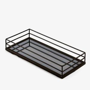 Modern Rectangle Gold Metal <b>Mirror</b> Serving Tray <b>Distressed</b> for Wedding Tabletop & Home Decor for Hotel Bathroom Vanity - Product Image 6