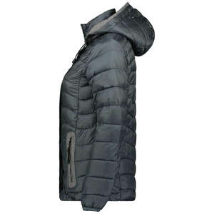 Blouson bomber matelassé respirant en toile tricotée pour femme avec capuche, manteau d'hiver coupe ample avec doublure en coton - Product Image 4