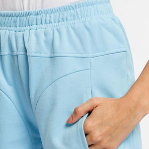BIG TEN APPAREL Short en tricot pour femme bleu clair avec logo personnalisé imprimé 2026, taille élastique, poches, style décontracté, 100 % coton - Product Image 6