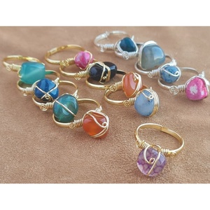 Colorful Stone Fashion <b>Rings</b> with Gold & Silver Plated Wire Resale Appeal - Product Image 2