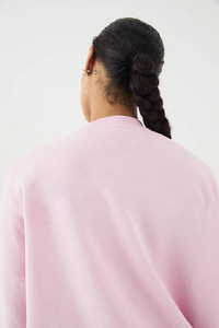 Sudadera con Capucha de Moda Urbana al por Mayor, Personalizada, Color Rosa Sólido, Felpa de Algodón, Lavado Ácido, Logotipo Frontal para Mujer - Product Image 2