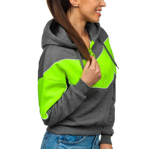 Pull à capuche personnalisé avec logo brodé, en coton French Terry, coupe ample, style crop top, doublure satinée, pour femme et unisexe - Product Image 5