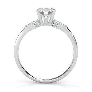 Anillo de Compromiso con Diamante Cultivado en Laboratorio de Corte Redondo, Anillo de Boda de Oro Rosa y Plata para Mujer - Product Image 3