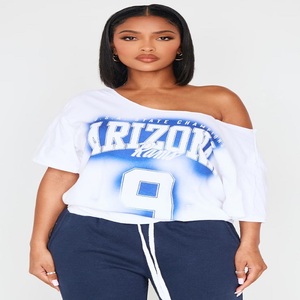 เสื้อยืดขนาดใหญ่ลายแอริโซนาสีขาวสำหรับผู้หญิงเสื้อ100% ผ้าฝ้ายถักทรงหลวมใส่สเปรย์ดิจิตอลสำหรับฤดูหนาวทุกโอกาส - Product Image 3