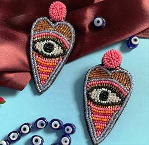 Pendientes de cuentas para ojos y labios, hechos a mano, personalizados, con múltiples cuentas, para mujer, para fiestas festivas, al mejor precio - Product Image 5