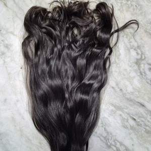 Machine de 22 pouces Double trame 100% Extensions de cheveux humains indiens vierges Double tirage 100 grammes Attachement de tissage - Product Image 1