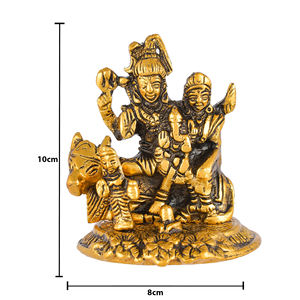 Statue décorative en métal plaqué or Shiv Parivar avec technique de soudure pour la décoration de la maison du Nouvel An et de Thanksgiving - Product Image 3