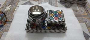 Juego Bakhoor hecho a mano de alta calidad, quemador de incienso Oud de Metal y madera, bandejas decorativas para servir de mesa, precio al por mayor Mubkhar - Product Image 2