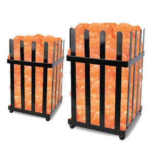 Fabricant Maison Offre Spéciale Lampe moderne sculptée à la main en sel naturel de l'Himalaya avec base en acier Style panier décoratif pour la maison OEM - Product Image 6