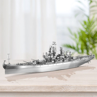 Modèle réduit en métal USS MISSOURI BB-63, jouet éducatif, travail métallique complexe, puzzle 3D en métal, cadeau fait main pour les amis