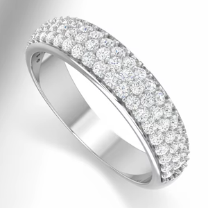 Anillo de Mujer de Oro de 14K con Tres Diamantes Redondos Brillantes de Talla Everlasting para Cualquier Ocasión - Product Image 1