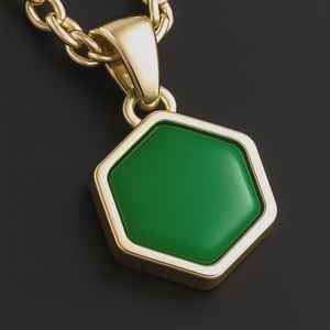 Pendentif Amazonite Unisexe en Argent Sterling 925 Plaqué Or et Rhodium avec Monture pour Cadeau d'Anniversaire - Product Image 4