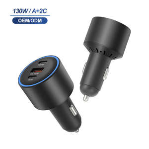 Adaptateur de chargeur de téléphone de voiture à double port 130W à charge rapide, tension 12-24V - Product Image 2