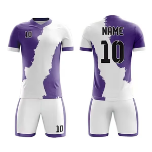 Dry Soccer Wear Sets Poliéster Unisex Colores sólidos Manga corta Fútbol Jersey /kit - Product Image 4