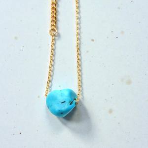 Collar de Plata de Ley 925 con Turquesa Cruda de 8-10 mm - Joyería Boho Chic de Piedra Natal de Diciembre al por Mayor - Product Image 1