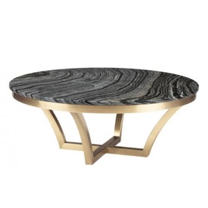 Acabado Natural de dos niveles de Metal con mesa central de madera superior de madera dormitorio sala de estar muebles decoración esquina mesa de centro - Product Image 2