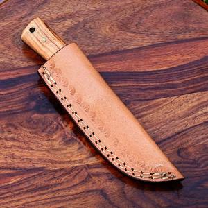 มีดล่าสัตว์ใบมีดเหล็กดามัสกัสคุณภาพพรีเมียม พร้อมปลอกหนัง รองรับ OEM มีดสำหรับตั้งแคมป์ - Product Image 5