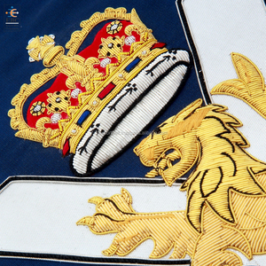 Chaqueta de seda bordada a mano por encargo, lingotes de alambre de oro, diseños personalizados, banderín de hilo de seda, banderas de tela - Product Image 5