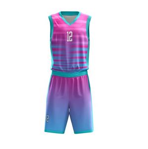Vente en gros de maillots de basketball personnalisés pour adultes 100% polyester de haute qualité, respirant, séchage rapide, logo imprimé, style uniforme - Product Image 4