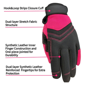 ถุงมือทำสวนสำหรับผู้ใหญ่ถุงมือสวมมือเพื่อความปลอดภัยในสวนสีชมพูพิมพ์โลโก้ได้ตามต้องการ - Product Image 6