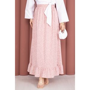 Mini Floral Print A-Line Pencil <b>Skirt</b> Powder Pink Chiffon Fabric Breathable Soft <b>Elastic</b> Waistband Short Sequined Digital Prints - Product Image 2