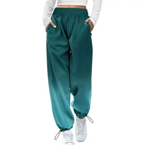 Pantalons évasés décontractés pour femmes en toile respirante très demandés, design OEM personnalisé, faible MOQ, taille XL pour l'hiver, pantalon à devant plat - Product Image 1