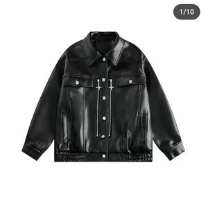 Veste en cuir de vêtements pour hommes, veste en cuir nouvelle mode, veste en cuir coupe-vent pour hommes, vente en ligne - Product Image 6