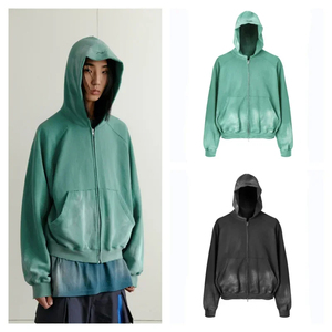 Di alta qualità prodotti personalizzati di grandi dimensioni da <span class=keywords><strong>uomo</strong></span> in cotone Vintage Casual alla moda con cappuccio Basic con cappuccio retrò Zip-up Streetwear - Product Image 2