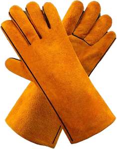 Nuevo protector Industrial de 14 pulgadas impermeable resistente al calor seguridad argón TIG Stick vaca Split cuero guantes de soldadura - Product Image 4