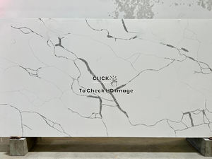 Sin sílice 0 antidumping asombroso antiséptico impecable Calacatta piedra de cuarzo Artificial cortada a medida losa de escalera - Product Image 2