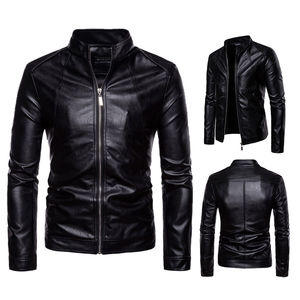 Chaqueta de hombre de alta calidad Ropa de escenario para hombre Chaqueta delgada para hombre Chaqueta corta de cuero de invierno cálida de moda para la venta - Product Image 1