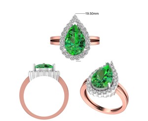 Personnalisable Original Lab Grown Moissanite Solitaire 14k/18k Or fin Bague de fiançailles pour femme en forme de poire IGI - Product Image 1