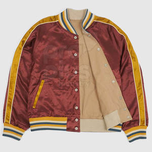 Chaqueta de Satén para Hombre, Cuello Alto, Logotipo Frontal, Transpirable, Ecológica, Ligera, Suave, Brillante, Elegante, Informal de Invierno para Uso Diario - Product Image 2