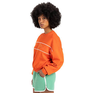 Custom Oversized French Terry Crew Neck <b>Long</b> Sleeve Winter <b>Sweatshirt</b> <b>for</b> <b>Women</b>-100% Cotton Eco-Friendly Crop Top - Product Image 5