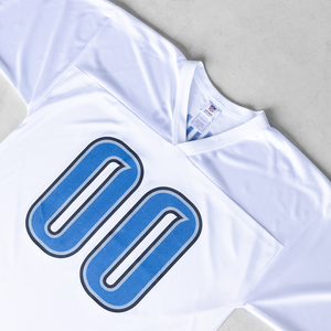 Maillot en maille rétro de football américain conçu sur mesure en gros court surdimensionné de grande taille entièrement imprimé par sublimation - Product Image 3