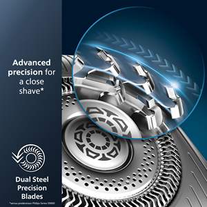 Afeitadora Eléctrica Negra para Hombre, Uso en Seco y Húmedo, Triple Cuchilla, IPX7, Afeitadora Facial Rotatoria, Lavable, Repuesto - Product Image 2