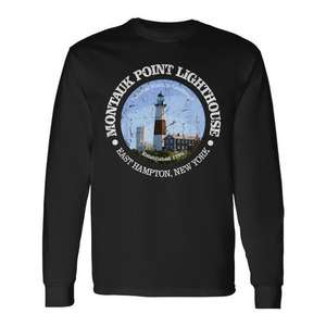 T-shirt à manches longues Montauk Point Lighthouse East Hampton New York Fondé en 1796 - Product Image 1