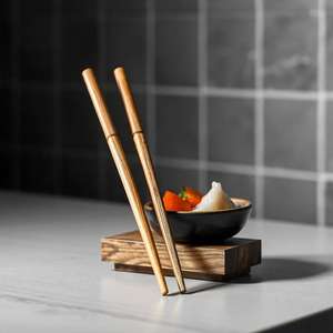 Cocina asiática Essentials Palillos de madera Vajilla hecha a mano ligera y elegante para Fideos de sushi y celebración de bodas - Product Image 5