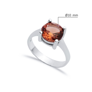 Anillo de racimo de piedra de sultanita de corte redondo de 10 mm para mujer, rodio, venta al por mayor, joyería de plata de ley 925 hecha a mano turca - Product Image 2
