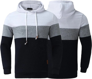 Men's Casual Athletic Hooded Sweatsuit <b>Set</b> Solid <b>Colour</b> Long Sleeve Jogging Trackpants Eco-Friendly Full Zip Winter - Product Image 2