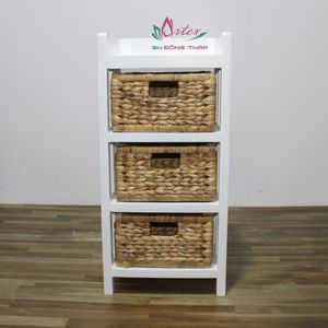 Gabinetto di stile bohémien costruito a mano vietnamita acqua giacinto cassetti ripiano in legno per la casa organizzazione soggiorno decorazione - Product Image 2