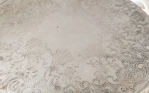 Plateau de service rond victorien élégant plaqué argent sans danger pour la décoration intérieure et les mariages Plats et assiettes - Product Image 6