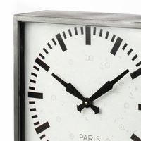 Horloge de table analogique à quartz en métal géométrique moderne AK Brass, finition nickel, pour la décoration du salon et comme cadeau